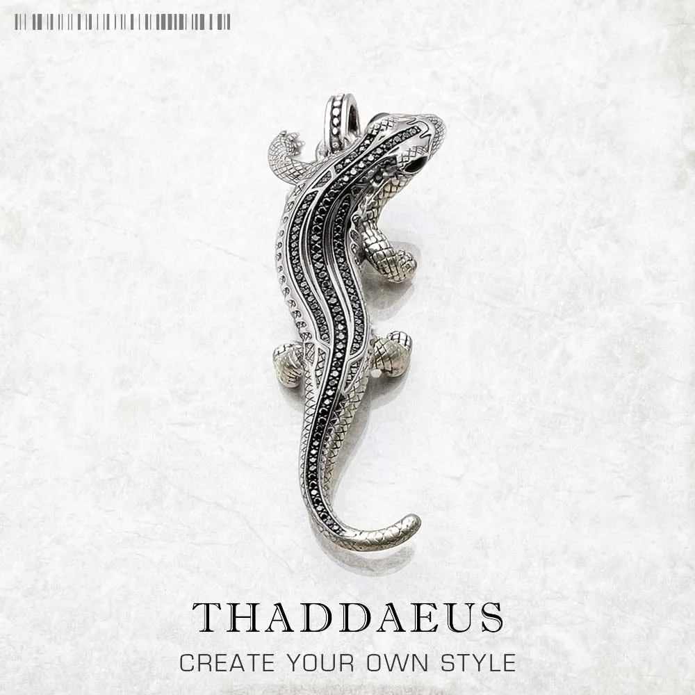 Anhänger Salamander Pave Neue Mode Trendy Herz 925 Sterling Silber Schmuck Europa Rebel Zubehör Geschenk Für Männer Frauen