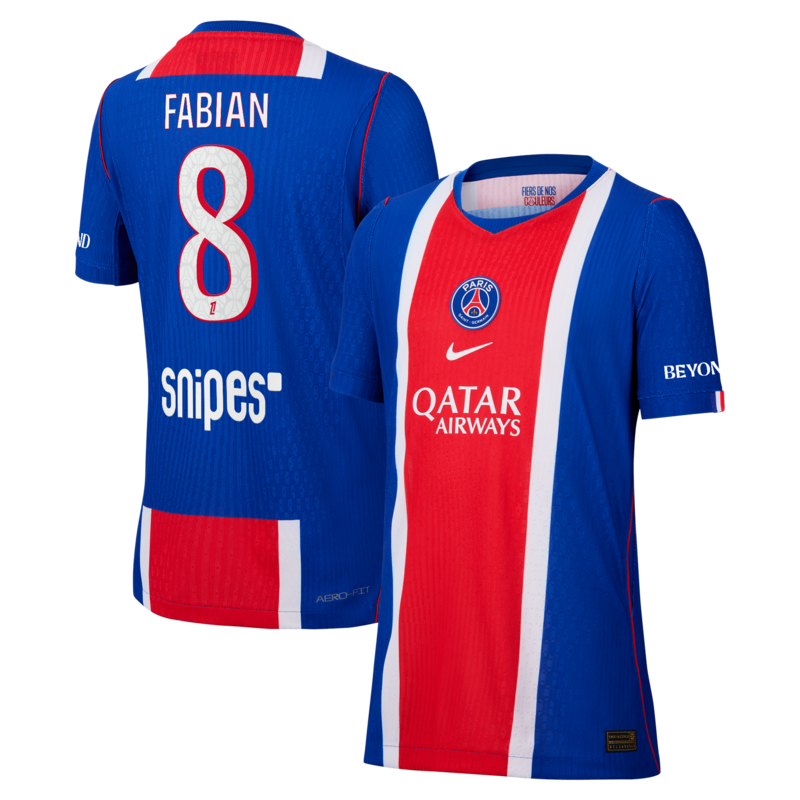 Maillot Domicile Match PSG Nike Aero-FIT 26/27 - Enfant avec flocage Fabian 8