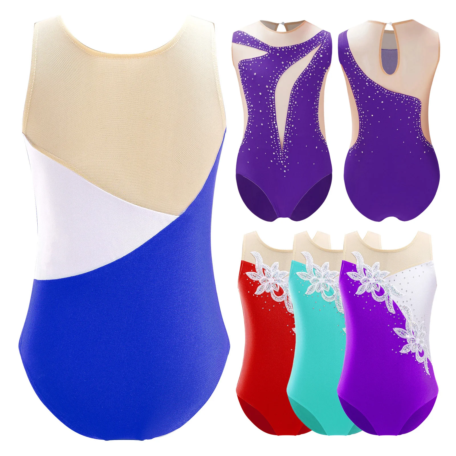Combinaisons de gymnastique rythmique pour filles de 6 à 16 ans, body de patinage artistique, justaucorps de danse de Ballet pour enfants, Costumes Tutu