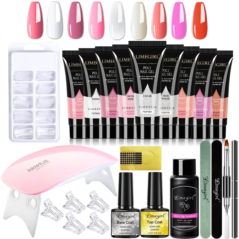 15 ml Nagel Gel Kit Für Schnelle Verlängerung Nail art Polymer Gel Nagel Werkzeuge Finger Verlängerung Acryl Lösung Gel polnischen Nail art Kit Image