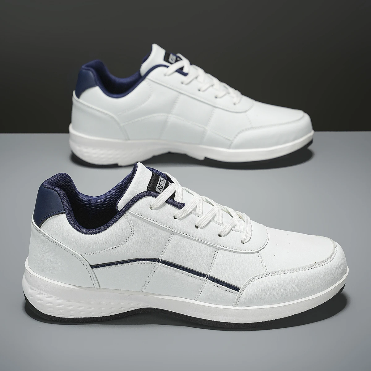 Lässige Sportschuhe für Herren, zum Laufen, Gehen, atmungsaktiv, leicht, bequem, Leder-Skateschuhe, modische flache Turnschuhe für Herren