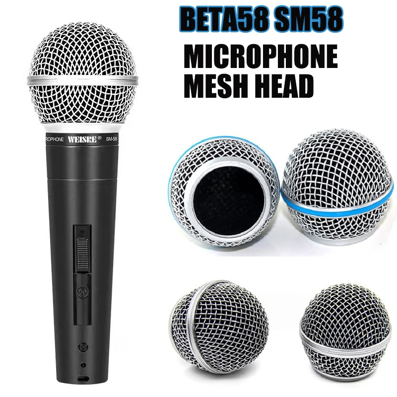 Beta58 sm58 mikrofon ersatz zubehör mikrofon netzwerk kopf mikrofone metall maschen kopf 1pc Image