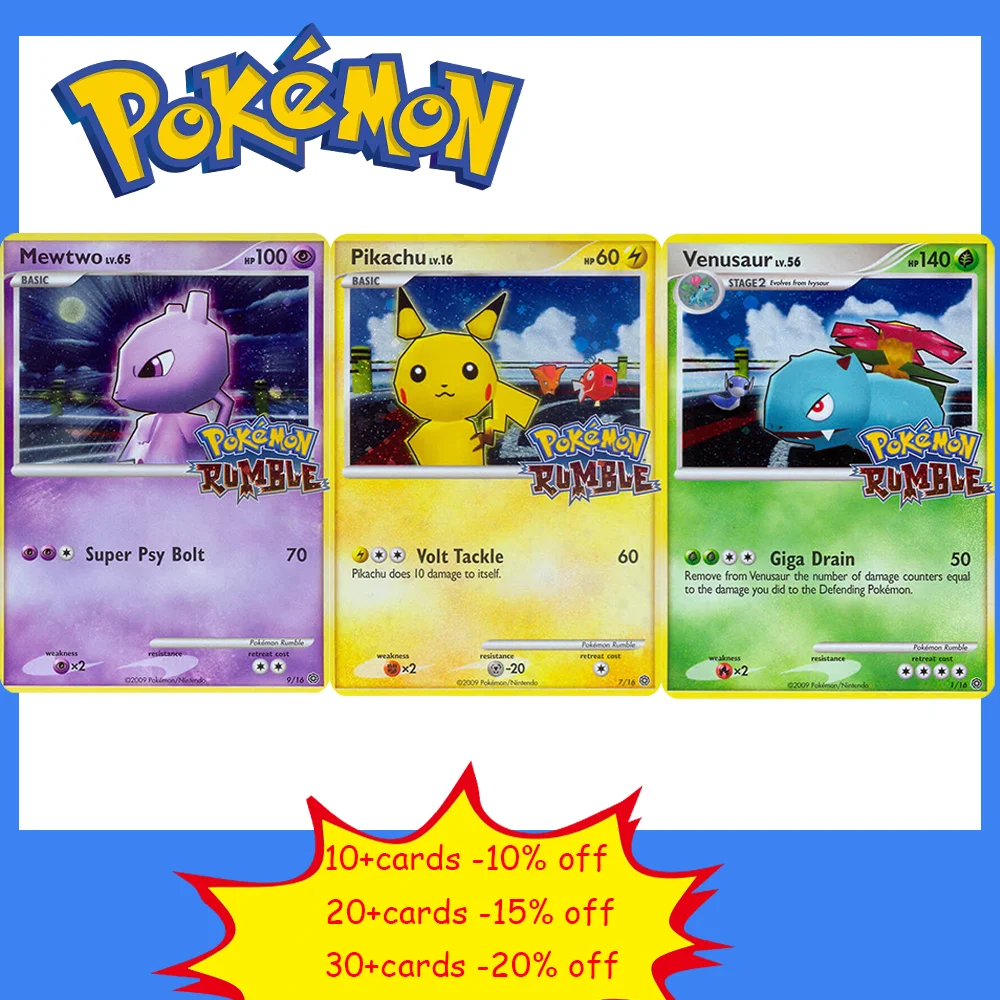 Pokemon-Karten Sternenhimmel-Drache (DR) Glurak 100 Rumble (RM) Pikachu Mewtu Venusaur Foil PTCG Proxy-Kartenspiel-Sammlung Image