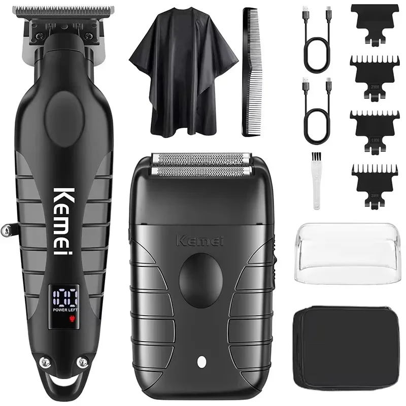 Kemei KM-2293 T95 Haarschneidemaschine, professioneller elektrischer wiederaufladbarer Friseur-Trimmer, kabelloser Trimmer, Typ C, Zero Gapped Cutting Image