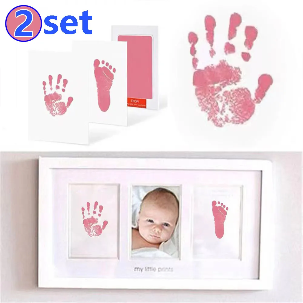 2set Haustier Hund Fußabdruck Handabdruck Pad Ungiftig Druck Pad Haustier Fußabdruck Baby Hand und füße Druck Pad Fußabdruck Pfote Dusche Geschenk Image
