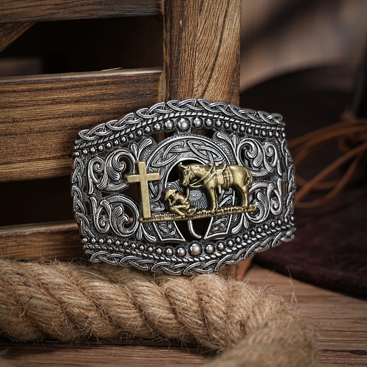 Western-Gürtelschnalle Initial Vintage-Cowboy Rodeo Silber große Totenkopf-Gürtelschnalle für Männer Frauen Image