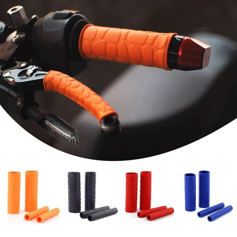 4Pcs Nicht-slip Gummi Grip Handschuh Motorrad Griff Abdeckung Universal Wärme Schrumpfende Grip Abdeckung Hülse Lenker Abdeckungen Image