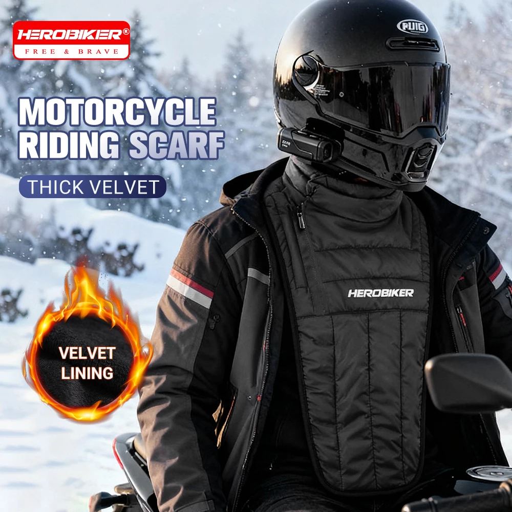 HEROBIKER Motorrad Winter Warmer Halstuch Motorradfahrer Brust- und Nackenschutz Winddichter warmer Schal Warmer Kragen Image