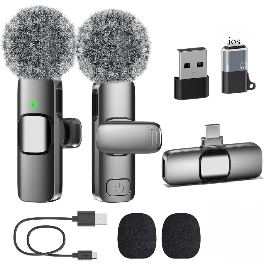 Kabelloses Lavalier-Mikrofon für Android, Mini-Ansteckmikrofon mit Geräuschunterdrückung für Vlog, YouTube, TikTok, Audio- und Videoaufnahmen Image