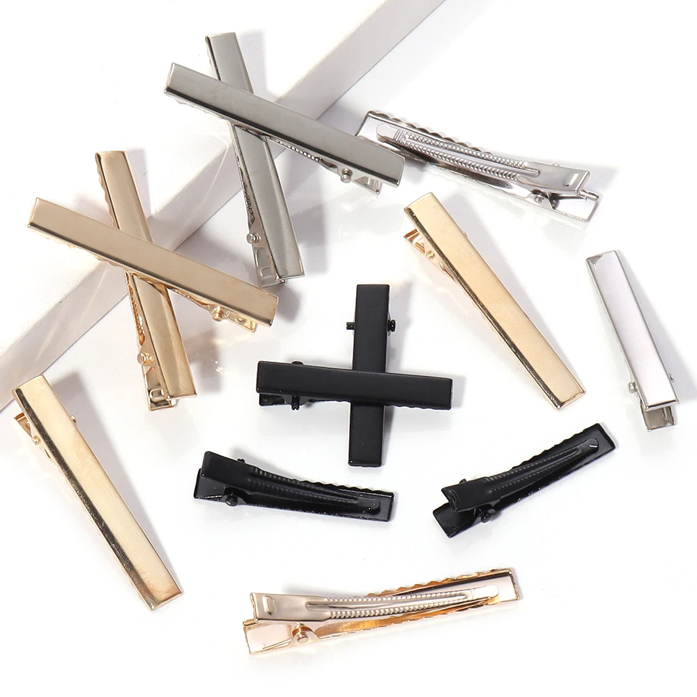 20–50 Stück Metall-Silber-Haarspange, quadratische Haarnadel in verschiedenen Größen, gezahnte Haarspange für DIY-Kopfbedeckungen, Make-up, Haarwerkzeug, Herstellung von Zubehör