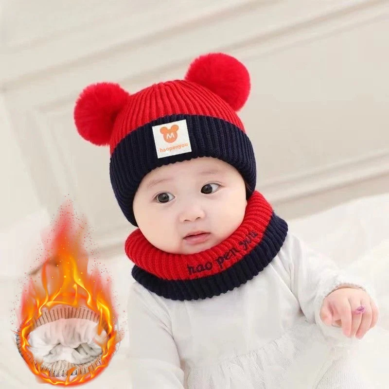 Cozy Bear Strickmütze und Schal-Set, warme, weiche Mütze für Kleinkinder, Kinder für kaltes Winterwetter und Outdoor-Aktivitäten Image