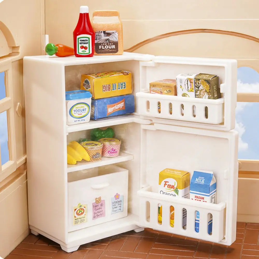 Wald Familie 1/12 Küche Möbel Badezimmer Schlafzimmer Backformen Sets Miniatur Modell Puppenhaus Zubehör Kühlschrank Mädchen Geschenk