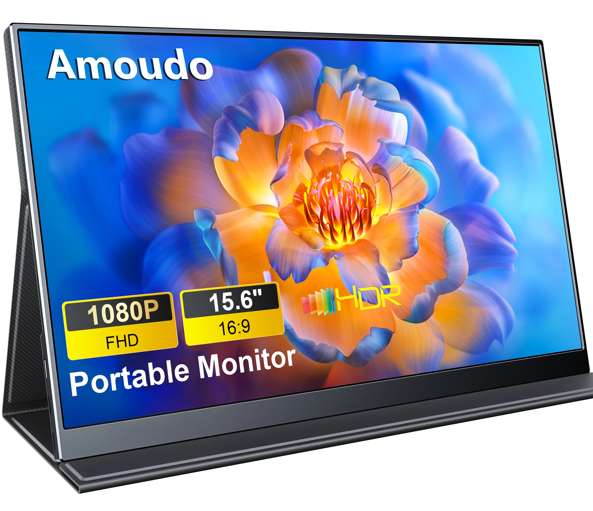 Amoudo 15,6 Zoll 1920x1080P Tragbarer Monitor Erweiterter Bildschirm IPS LCD Panel Stifthalterung VESA USBC Mini HDMI Mobiles Display Image