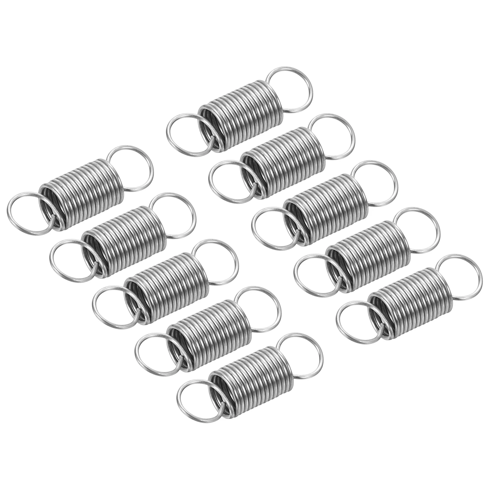 15 Stück 0,3 x 3 x 10 mm verlängerte Zugfeder 304 Edelstahl Zugfeder Stahl Doppelhaken Druckfedern für Maschinen Image