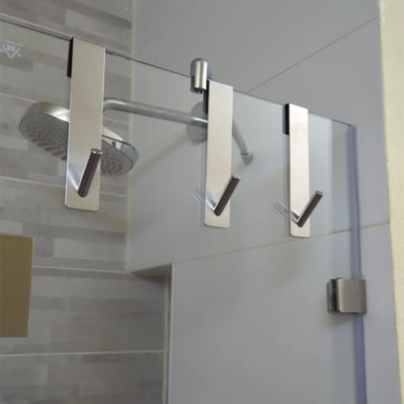 Badezimmer Bademantel Kleiderbügel Halter Haken Edelstahl über Glastür Duschtür Rückseite Dusche S-Form Handtuchhalter