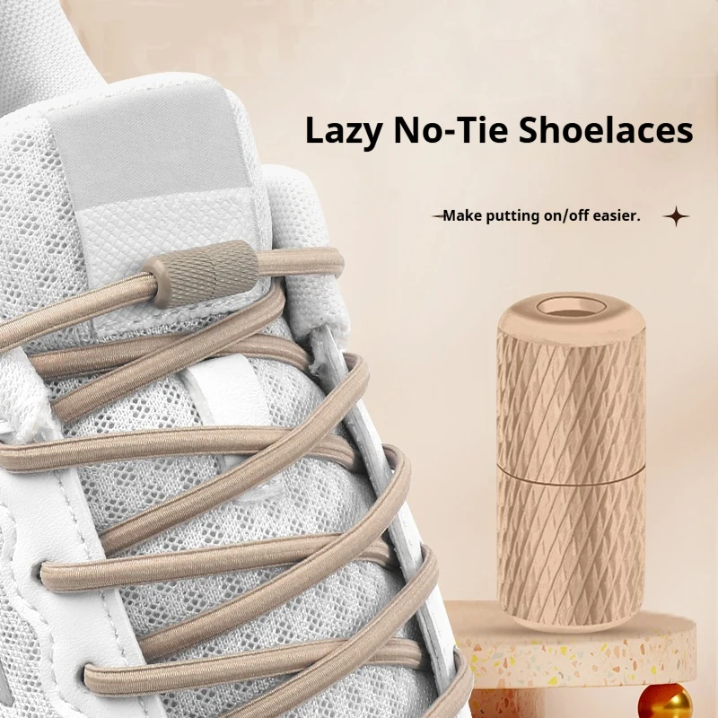 NEU 17 Farben Runde elastische Schnürsenkel ohne Bänder Metallschnalle Schnürsenkel für Sneaker Schnellverschluss-Schnürsenkel Schuhzubehör 1 Paar/2 Paar Image