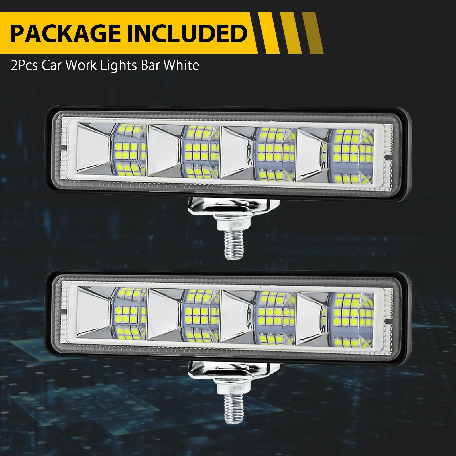 2 Stücke 72 Watt Auto-Arbeitslicht LED-Leiste 4x4 24 LED-Arbeitslichtleiste Offroad SUV ATV Traktor Boot LKW Bagger 12-60 V LED-Combo-Beam Image