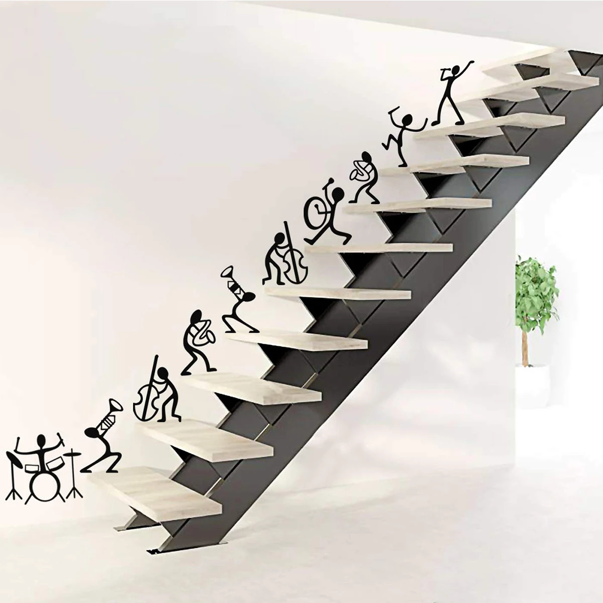 1pc kreative musik band wandaufkleber diy wasserdichte kunst wandtattoo für wohnzimmer schlafzimmer vinyl selbstklebende kunst aufkleber