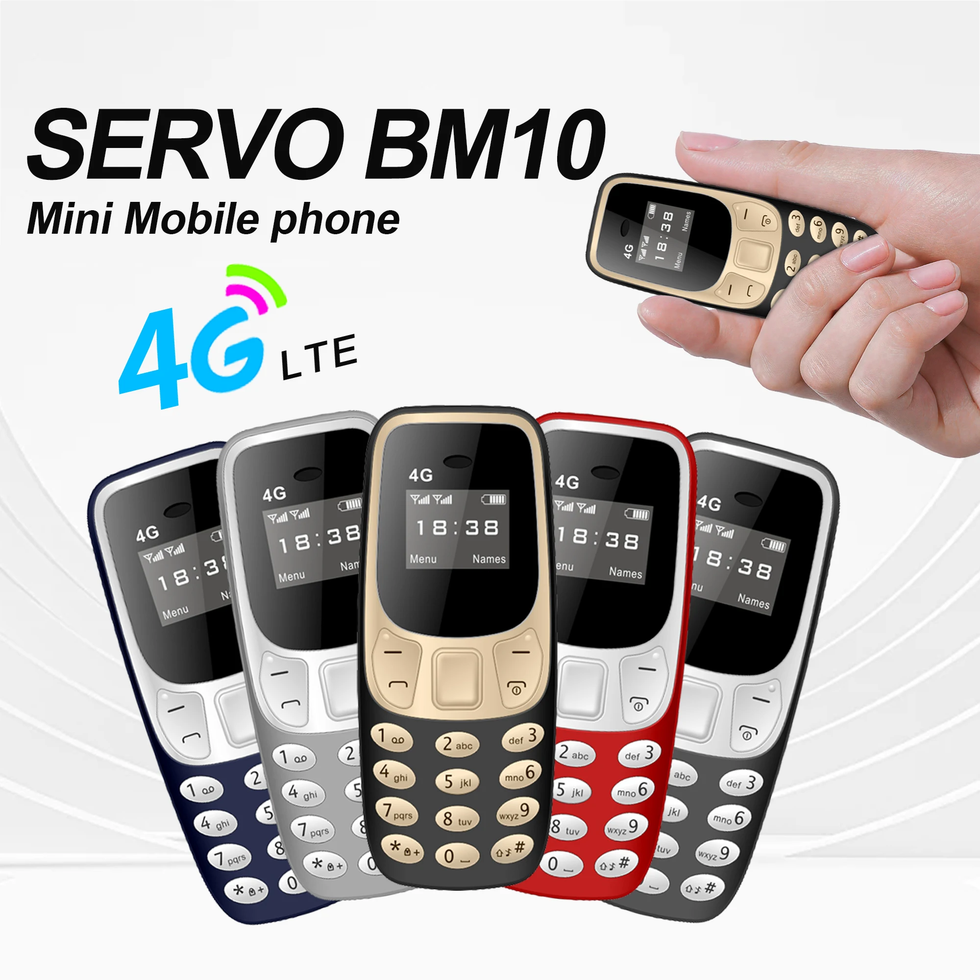 BM10 4G LTE Mini-Mobiltelefon Dual-SIM Standby Kurzwahl Blacklist Handy Sprachaufzeichnung Wecker Backup-Kleintelefon Image