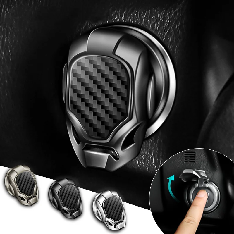 Auto Zündung Start Schalter Schutzhülle Onekey Start Stop Taste Abdeckung Motor Auto Innen Dekoration Motorrad StartRing Image