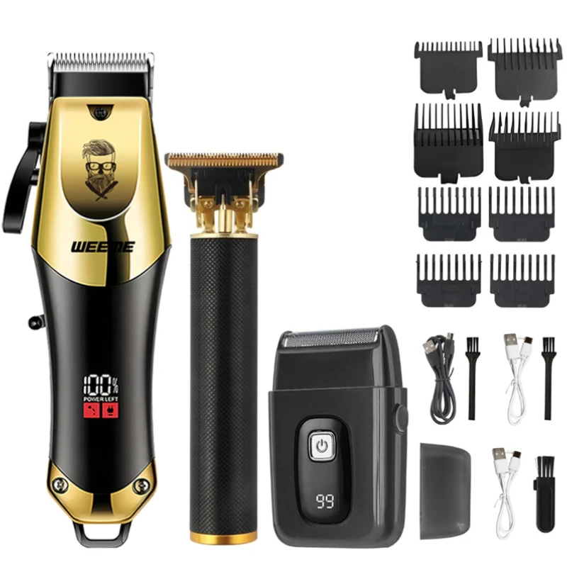 Vintage Kabellose Haarschneidemaschine | Elektrischer Haarschneider, tragbarer Rasierer, USB-Lade-Haarschneider, perfektes Geschenk für Männer Image