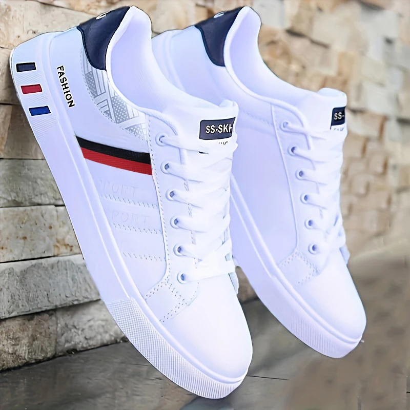 Skateschuhe mit Streifendesign, Herren-Schnürsportschuhe, Skateschuhe, bequem, schlicht und trendig, geeignet für alle Jahreszeiten.