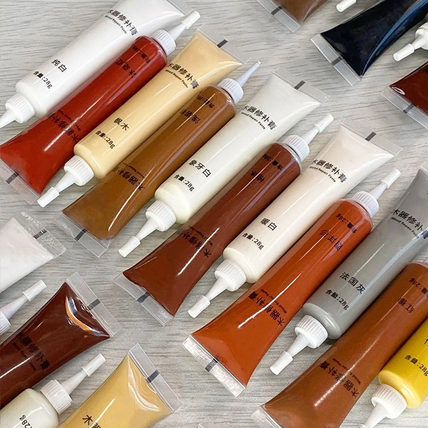 27 Farben Holzfarbe Reparaturpaste DIY Schrank Boden Kleiderschrank Kratzer Löcher Reparaturpaste Holzmöbel Kratzfüller