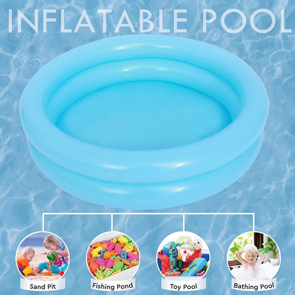 Rundes aufblasbares Baby-Kleinkind-Sommer-Schwimmbecken, tragbares aufblasbares Kinder-Kleine Pump-Pool für drinnen und draußen, für Kinder im Alter von 0–3 Jahren Image