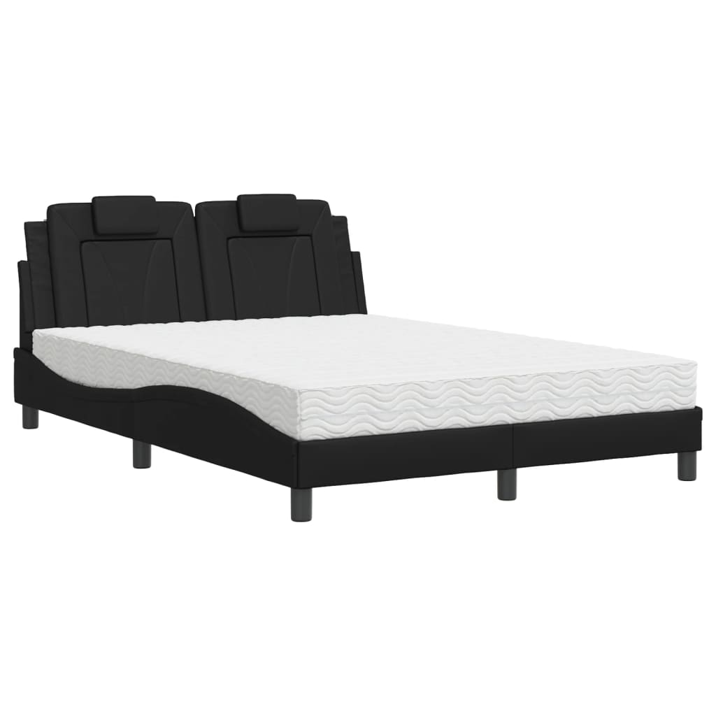 vidaXL Bett "Viana" mit Matratze Schwarz 120x200 cm Kunstleder Image