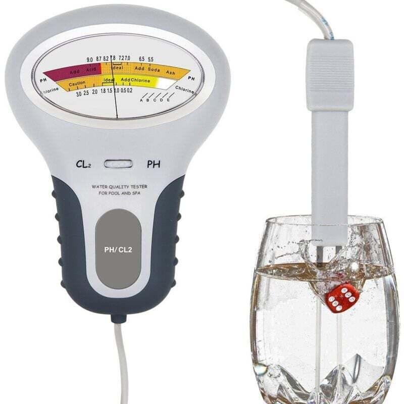 Tester Di Ph, Pc-102b Cl2 Tester Di Cloro E Ph, Tester Per Piscine, Tester Per L'Acqua, Misuratore Di Ph Elettronico, Tester Di Ph E Cloro, Analizzatore Di Qualità Dell'acqua Con Sonda, Per Piscine, S