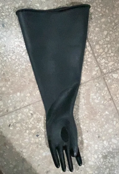 ​ ​ 0,8–1,2 mm dicker, säure-/alkalibeständiger Latexhandschuh mit langem Arm, Vakuum-Handschuhfach-Dichtung für Batterielabor und chemische Forschung ​ ​ Image