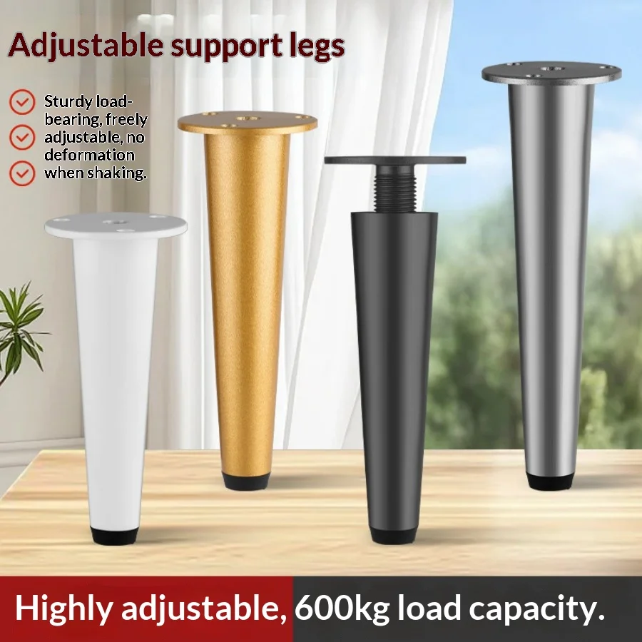Pieds de meuble réglables en acier inoxydable, robustes, 4 pièces, pieds de support pour meuble de salle de bain, meuble TV, table basse, pieds de base