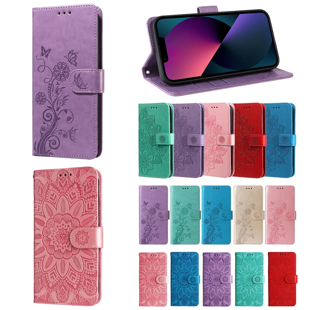 Magnetische Leder-Brieftaschenhülle für Xiaomi Redmi Note 15 Pro Plus 4G 5G Telefonbuchhülle mit Standfunktion Geprägte Blumen- und Schmetterlingsmuster Image
