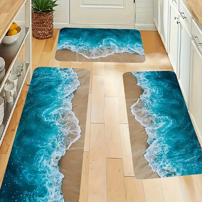 Beach Pebble Pattern Carpet Mat Rug Home Decoration Non-Slip for Kitchen Entryway Living Room Bedroom Carpets for Living Room