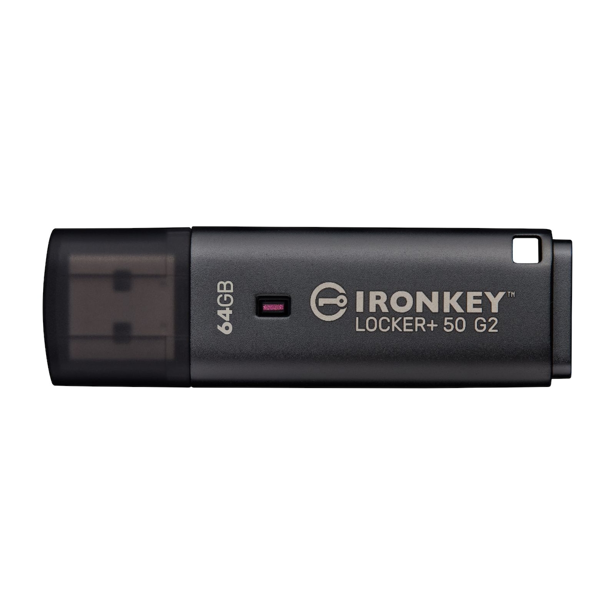 Kingston IronKey 64GB Locker Plus 50 G2, FIPS 197, AES-256, 64 GB, USB Typ-A, 3.2 Gen 1 (3.1 Gen 1), 145 MB/s, Kappe, Schwarz Image