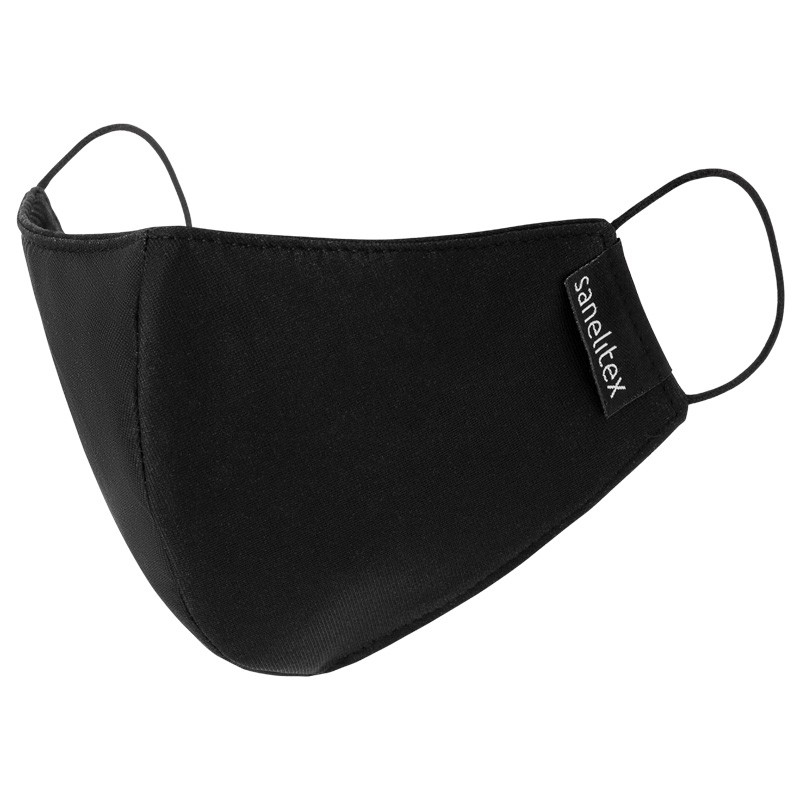 Sanelitex - Wiederverwendbare Hygienemaske Total Black | Größe für Damen | 3er-Pack Image