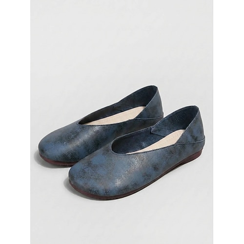 Braune Damen-Ballerinas mit breiter Zehenbox – bequeme Slipper im angesagten Vintage-Stil, ideal für breite Füße, mit viel Platz für die Zehen, perfekt für den Alltag und ganztägigen Tragekomfort. Image