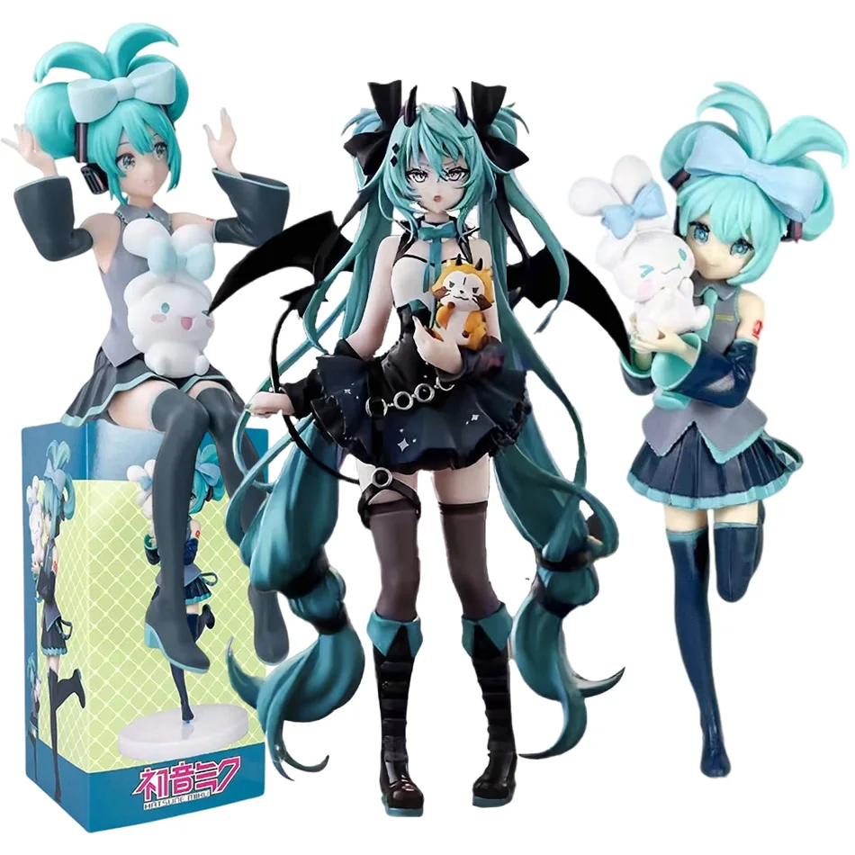Anime Hatsune Miku Cos Waschbär Dämon Katze Ohren Cinnamoroll Kawaii Miku Mädchen Anime Figur PVC Sammlung Modell Puppe Spielzeug Image