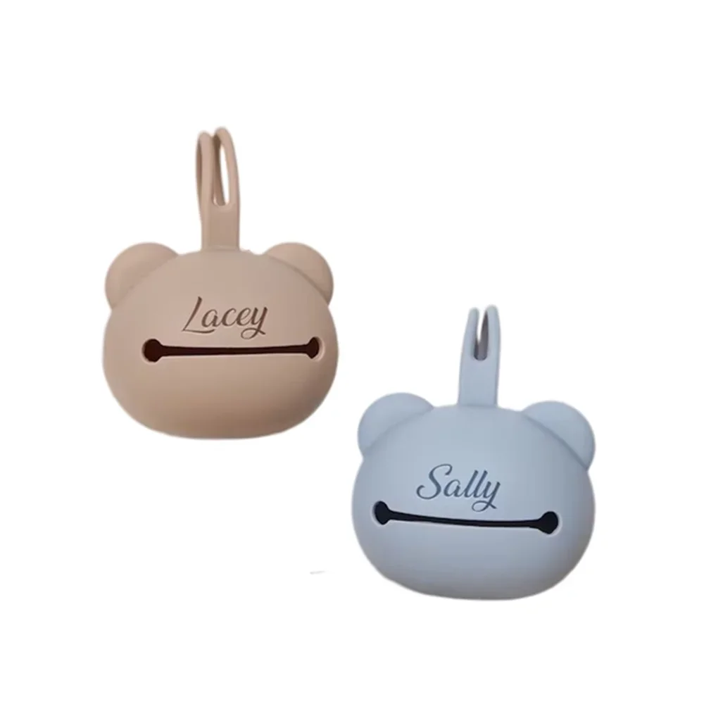 Miyocar personal isierte Silikon Baby Schnuller Halter Fall benutzer definierte Silikon Dummy Halter Dummy Lagerung Dummy Box Baby Dusche Geschenk Image