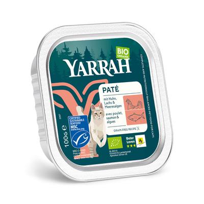 48x100g Bio Pâté Lachs mit Bio-Meeresalge Yarrah Katzenfutter nass