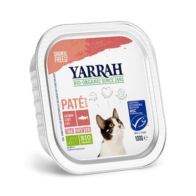 48x100g Bio Pâté Lachs mit Bio-Meeresalge Yarrah Katzenfutter nass