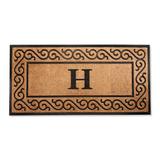 Hanna Scroll Border Monogrammed Door Mat - 30" x 48", L - Frontgate