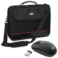 PEDEA Laptoptasche "Trendline" Umhängetasche Messenger Bag für 17,3 Zoll (43,9 cm) inkl. schnurloser Maus, schwarz