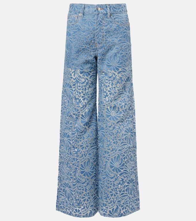 Taylor Floral Wide-Leg Jeans