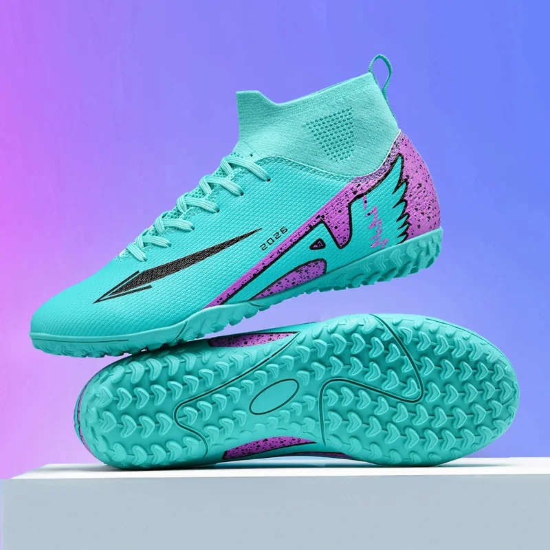 Neue Herren-Fußballschuhe, hochwertige Fußballschuhe für den Außenbereich, rutschfeste Sportschuhe mit hohem Knöchel, ultraleichte rutschfeste Hallen-Futsal-Schuhe