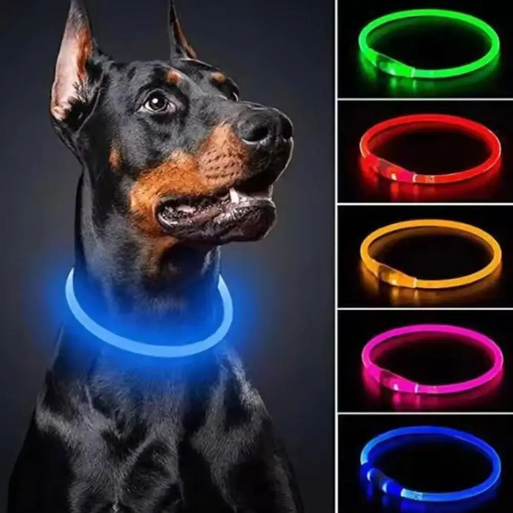 Leuchtendes Hundehalsband, Lichtladung, Katzenhalskette, LED, modisch, blinkend, DIY, leuchtendes Sicherheitshalsband für Hunde, nächtliches Haustierzubehör Image
