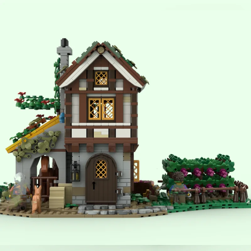Nuovo Set di Costruzioni MOC Serie Fattoria Medievale, Modello Vigneto, Blocchi da Costruzione Modulari Fai-da-Te, Giocattolo per Bambini, Regalo da Collezione per Ragazzi, 1681 Pezzi