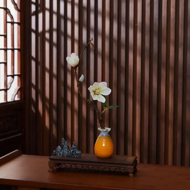 Set di 2 Fiori Artificiali di Magnolia Realistici a Stelo Lungo di Alta Qualità per Decorazione Casa, Cucina, Tavolo e Vaso