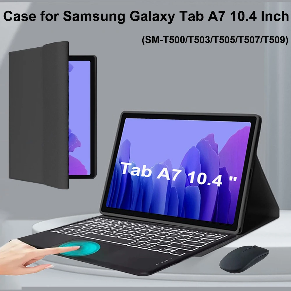 Custodia per Samsung Galaxy Tab A7 da 10,4 pollici, cover per tastiera Bluetooth wireless per Tab A7 da 10,4 pollici, cover Samsung Smart Stand