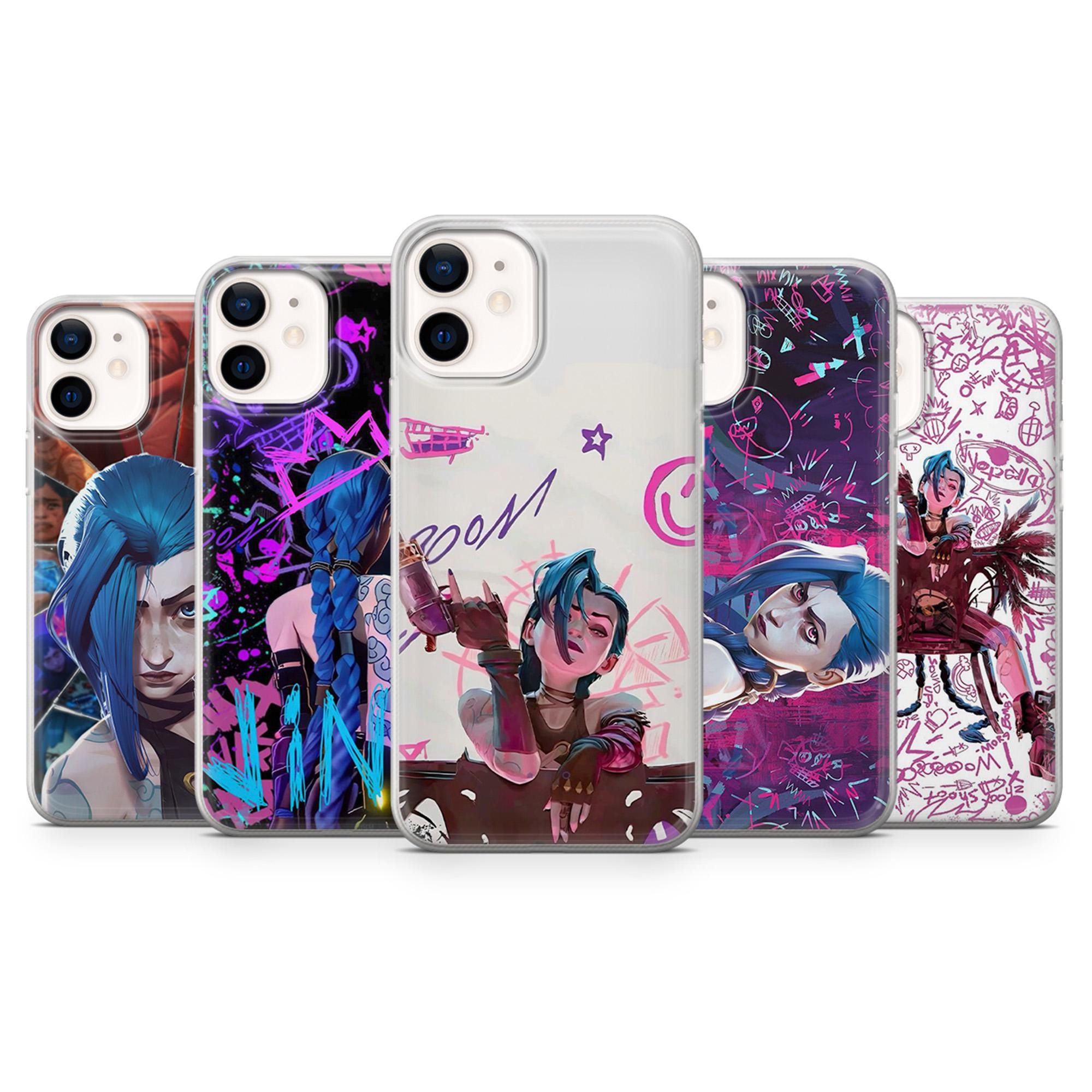 Custodia Jinx per telefono League of Legends per iPhone 17, 17Pro, 16e, 15, 14, 13, 12, Samsung S25, S24, S23, A56, A36, A16, Pixel 10, 10Pro, 9A